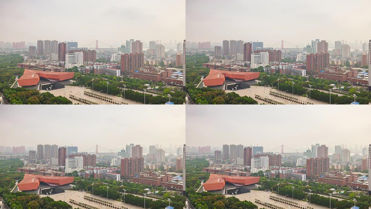 武汉市革命博物馆天台全景4k延时中国
