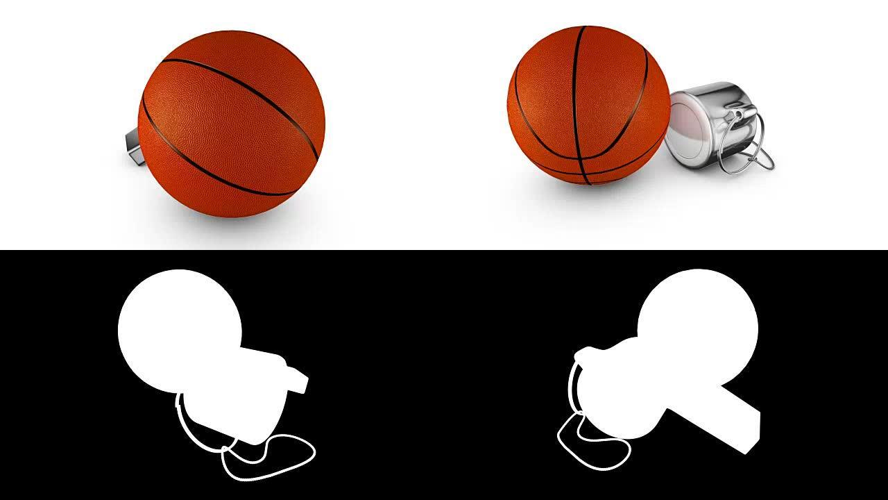 哨子和篮球