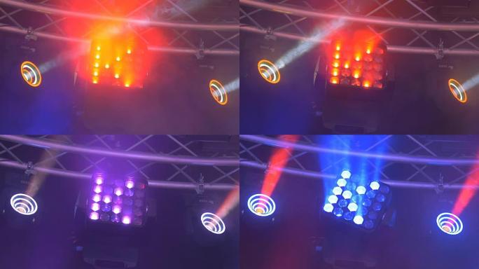 发光二极管舞台灯发出不同的颜色和旋转