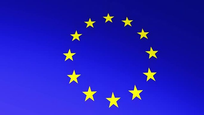 欧盟旗帜淡蓝色4k动画短片。