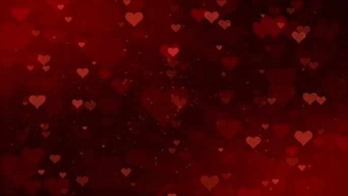 Seamless Loop Red Valentine Day Flowing Hearts Bac