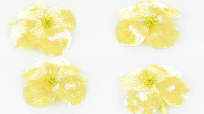 黄色织物花