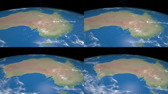 澳大利亚在地球上从外太空旋转