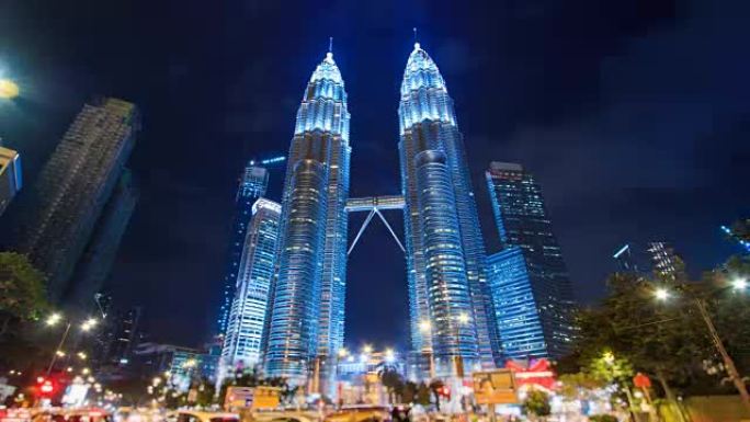 马来西亚吉隆坡夜景4k超时空 (多莉镜头)