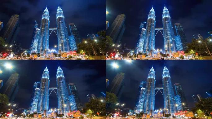 马来西亚吉隆坡夜景4k超时空 (多莉镜头)