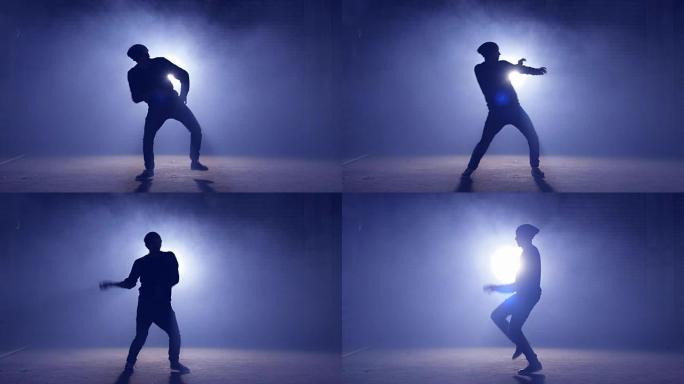 男人混合舞蹈风格。街舞上的芭蕾运动