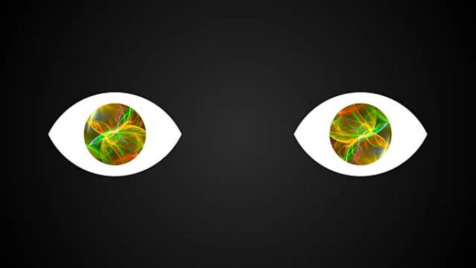 抽象技术眼与瞳孔中的宇宙，3D渲染