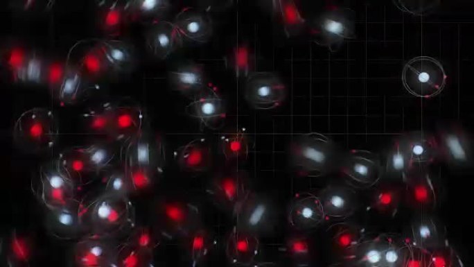 计算机生成的原子聚集在一起进行核聚变