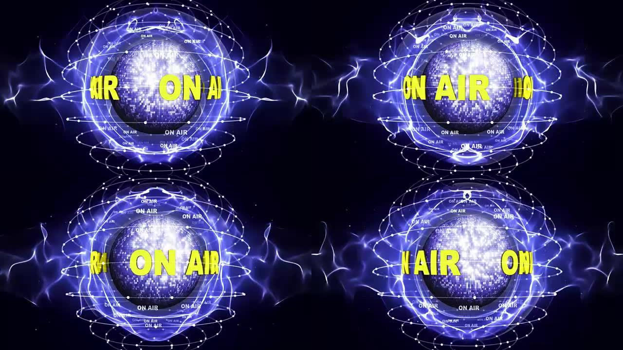 关于迪斯科球周围的空气文本动画，渲染，背景，循环