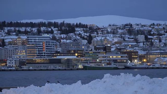 挪威特罗姆瑟的夜景