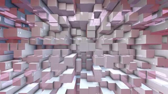 现代3d渲染背景动画概念立方体设计