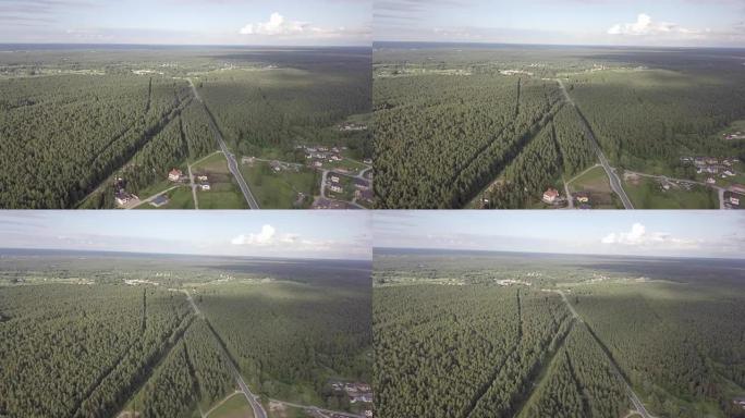 乡村鸟瞰图，无人机俯视图4K UHD视频