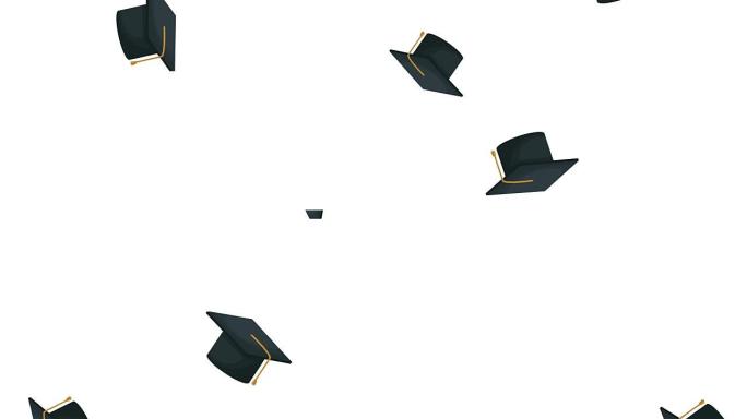 空中高清动画中的毕业帽