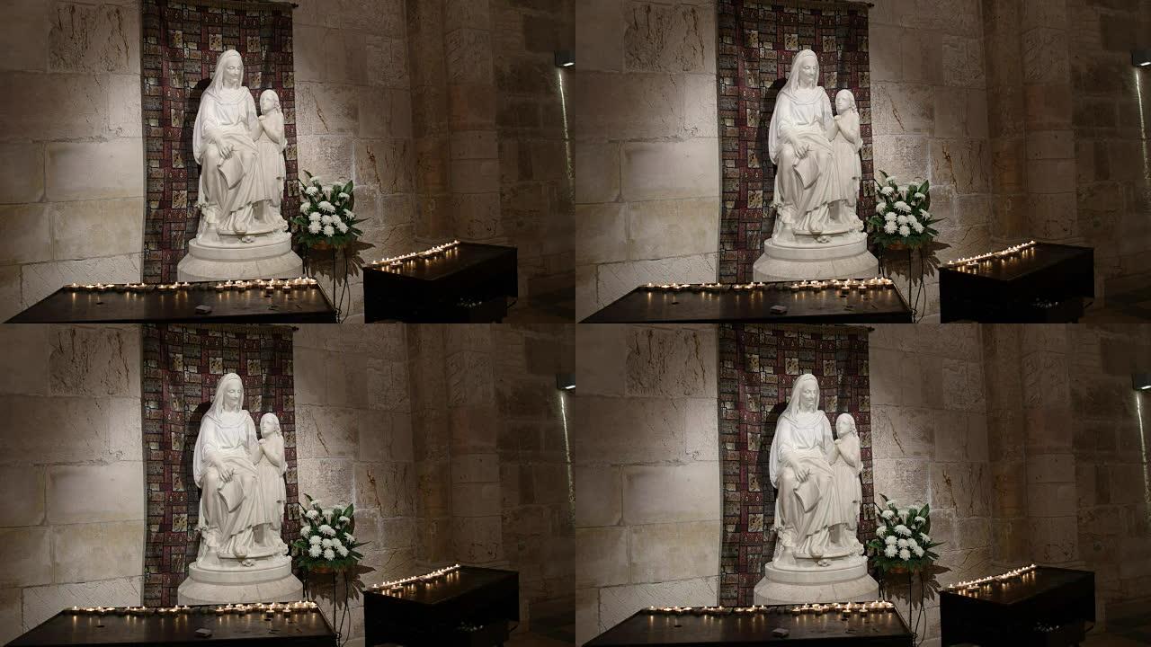 耶路撒冷圣安妮雕像的特写