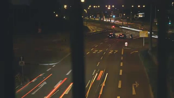 斯图加特城市高速公路夜间交通的时间流逝