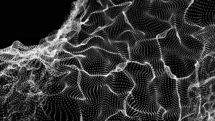 抽象弯曲波片运动背景循环黑白