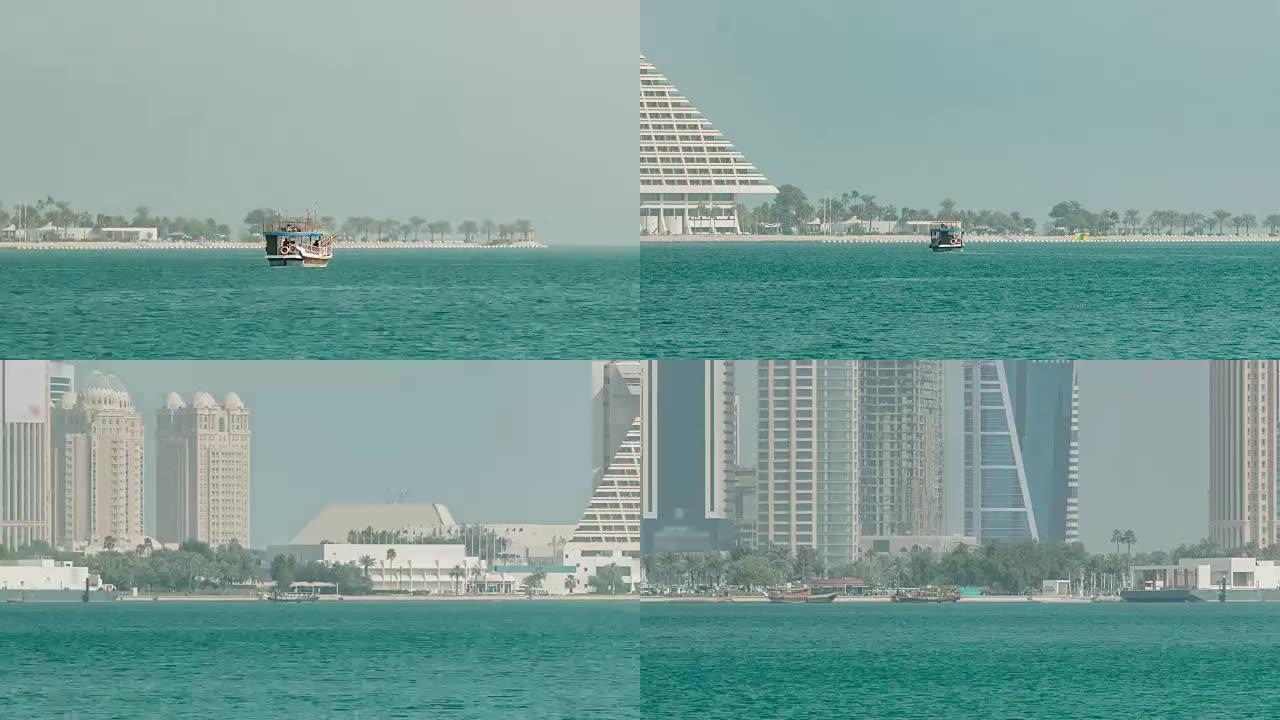 前往卡塔尔多哈延时港的一只dhow