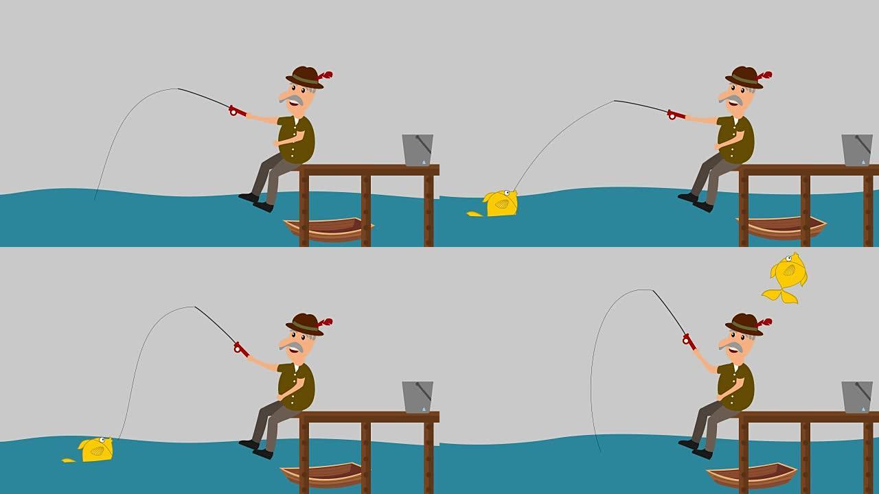 钓鱼的人-动画