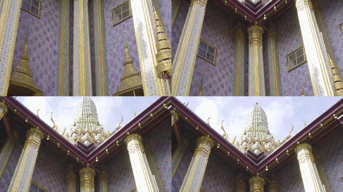 泰国曼谷万神殿外柱子和窗户的细节