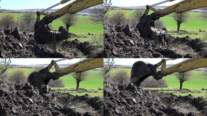 保加利亚瓦尔纳-2017年3月15日-挖掘机挖泥