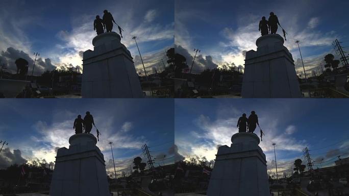 女英雄的纪念碑，普吉岛，泰国-潘从后面
