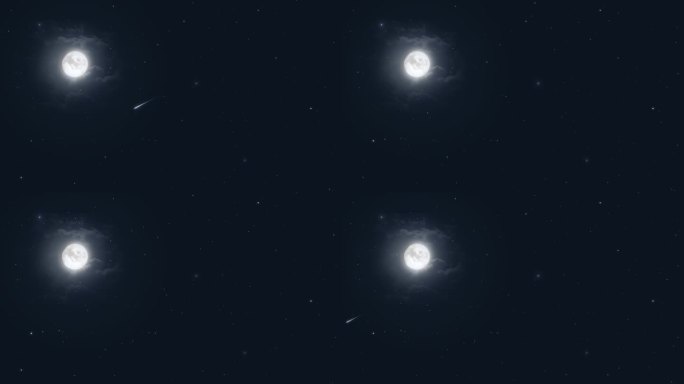 星空 月亮 静夜 星空 流星 夜晚 唯美