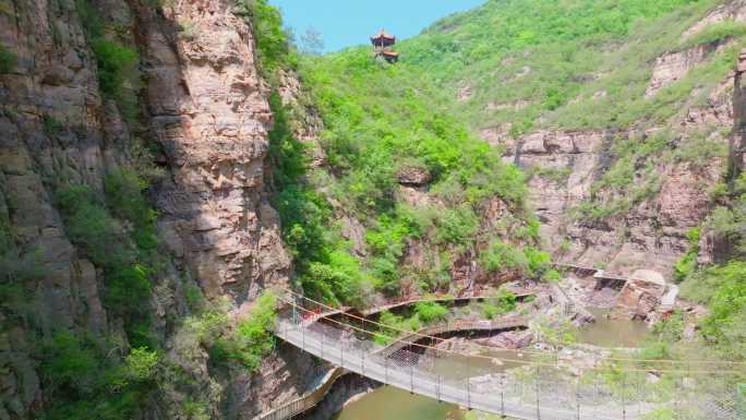 航拍洛阳新安县青要山风光