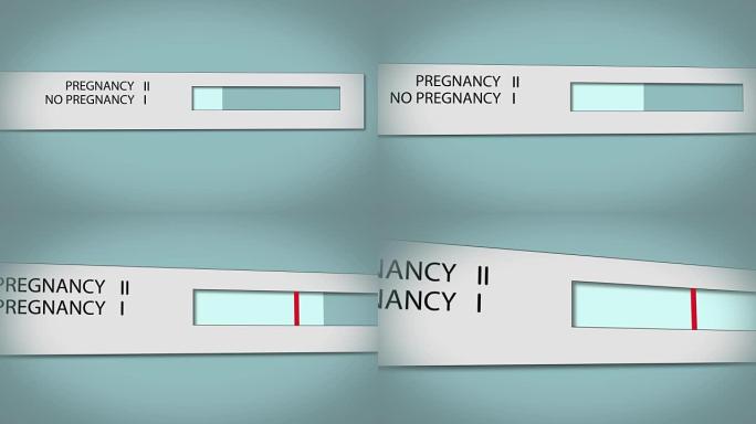 怀孕测试在起作用。一行意味着没有怀孕。卡通风格的CG动画