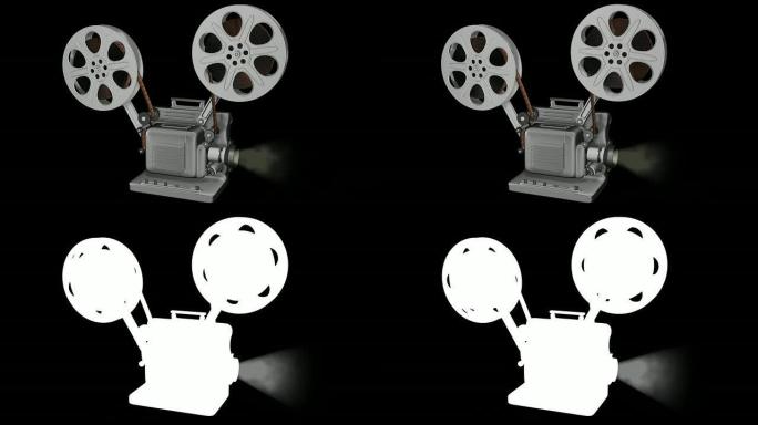 电影放映机动画循环 (高清、标清)