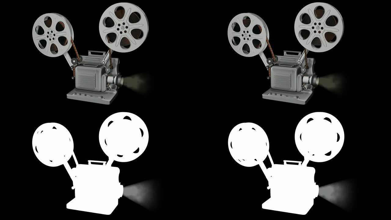 电影放映机动画循环 (高清、标清)