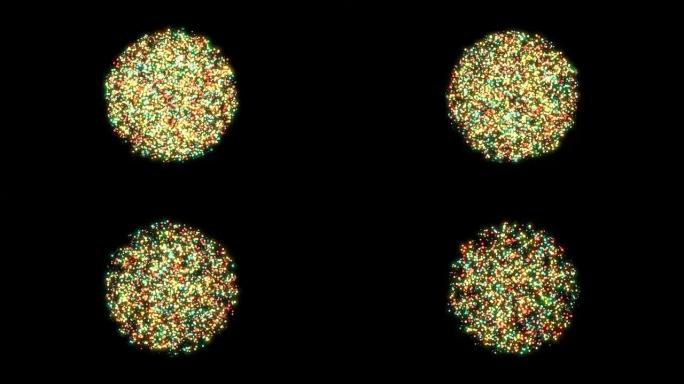 彩色粒子球体。抽象数字背景
