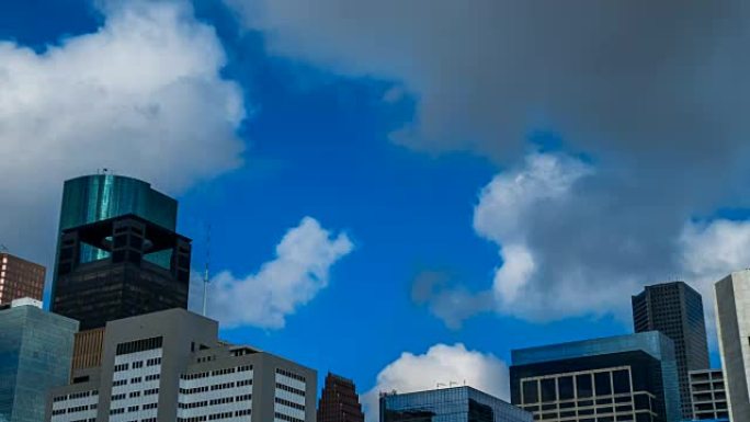 Houston Texas Skyline Clouds Time Lapse Skyscraper