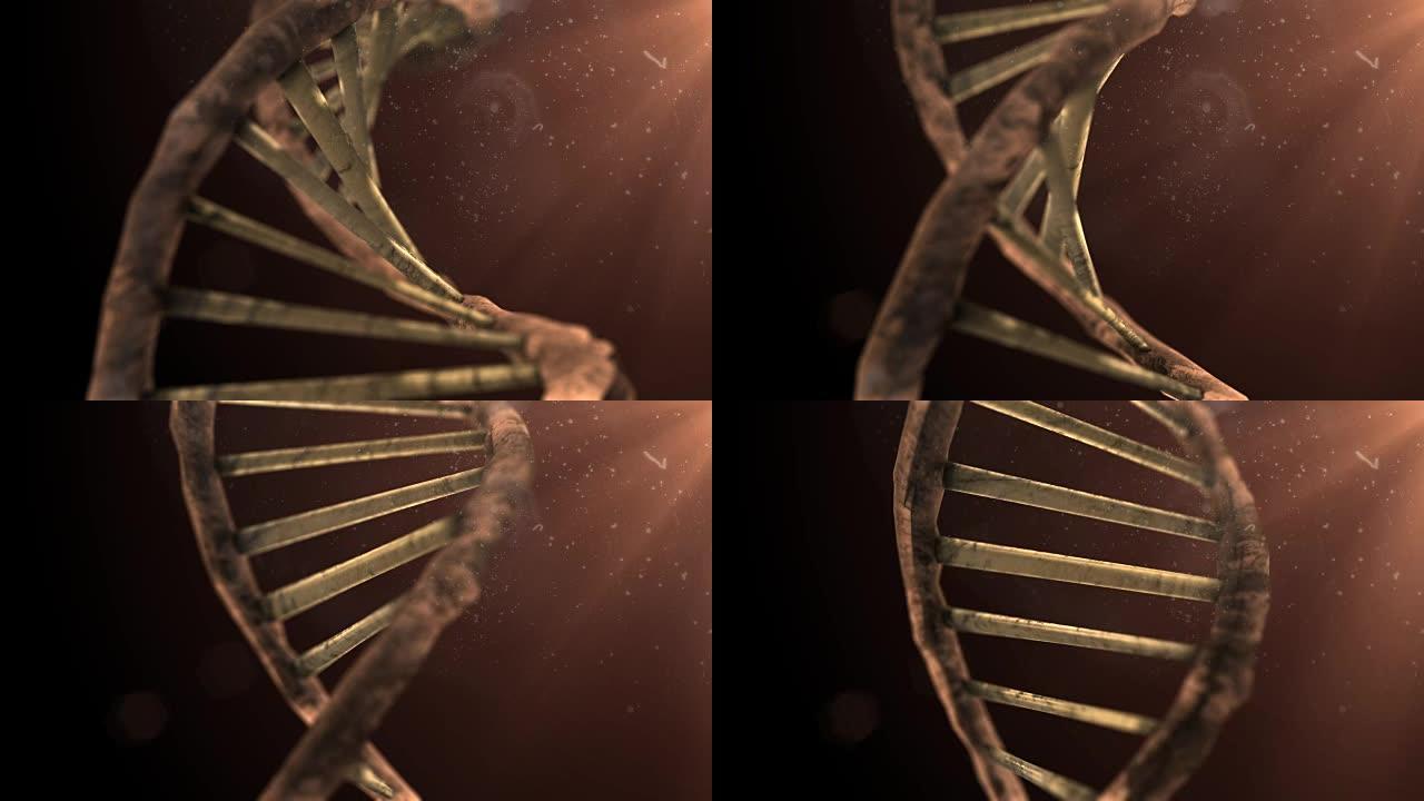 线粒体DNA和RNA染色体遗传性疾病的损伤3d渲染