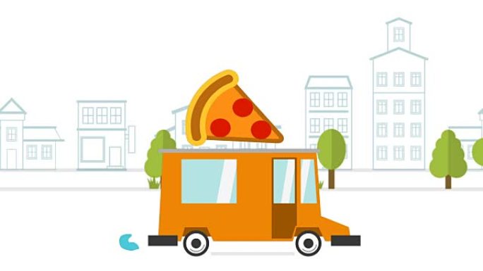 披萨送货车动画