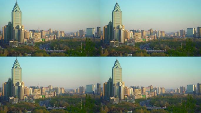 新疆乌鲁木齐红山公园繁华都市车流延时