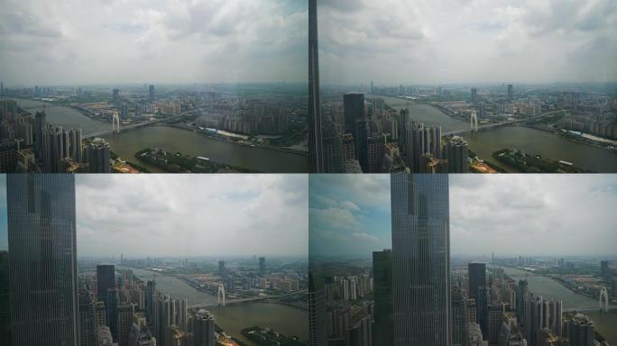 白天时间广州著名的塔湾俯视图全景4k中国