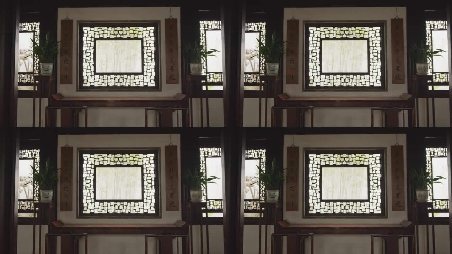 苏州园林木窗中式室内意境古典传统古风建筑