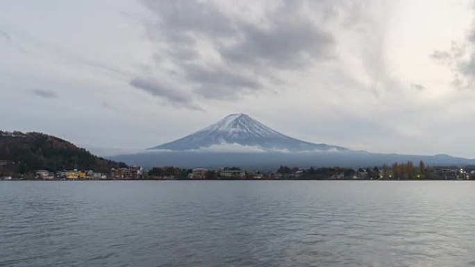 河口湖与富士山日夜时间流逝