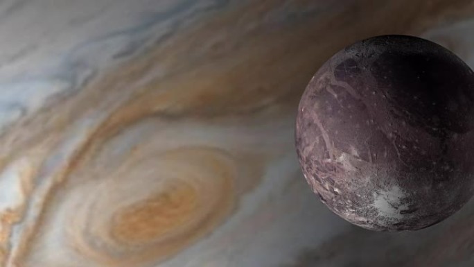 外太空中的木星行星和卫星木卫三