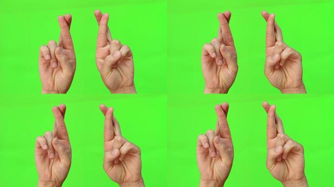好运象征手指交叉人类的双手