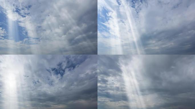 戏剧性的阳光和云作为循环背景