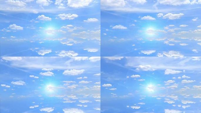 镜面反射中的涅槃云和太阳