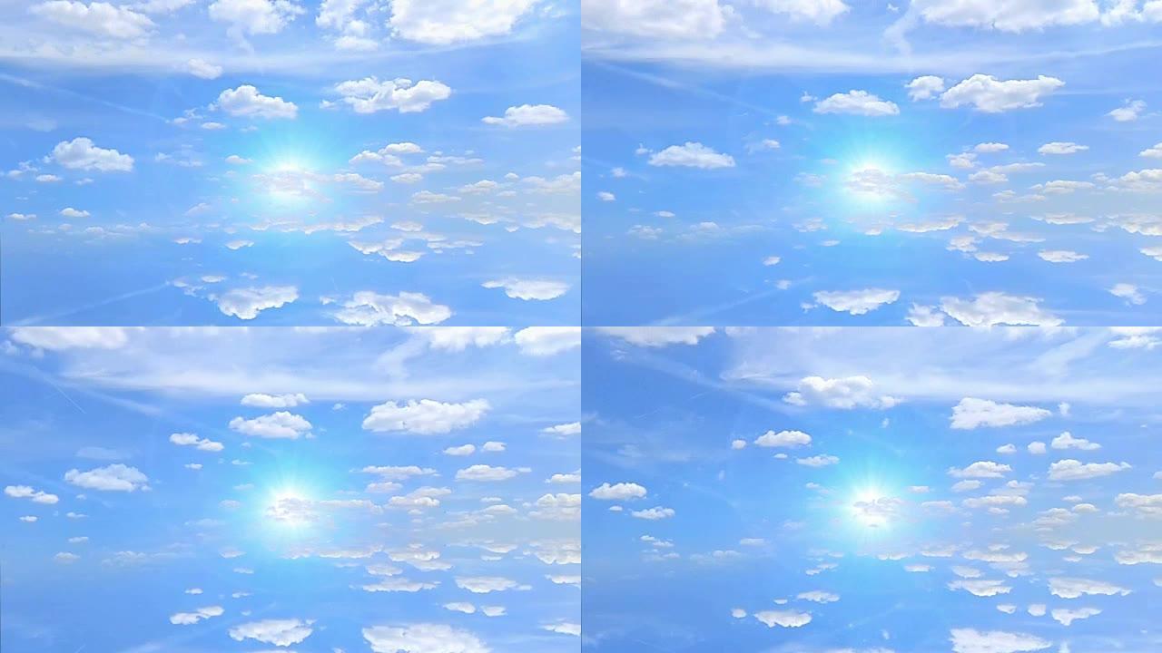 镜面反射中的涅槃云和太阳