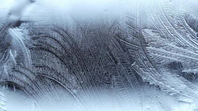 玻璃上的冰冷抽象表面光泽玻璃制品抽象