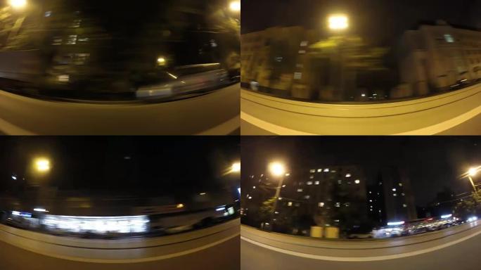快速城市驾驶夜间道路延时侧视可循环