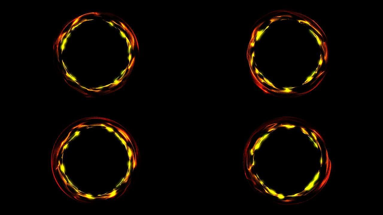 发光的螺旋环。抽象的数字背景