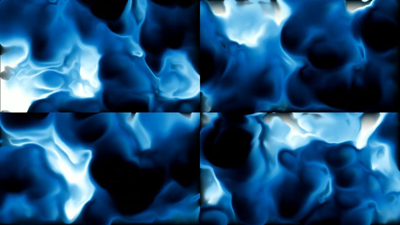 蓝色丝滑抽象火焰环