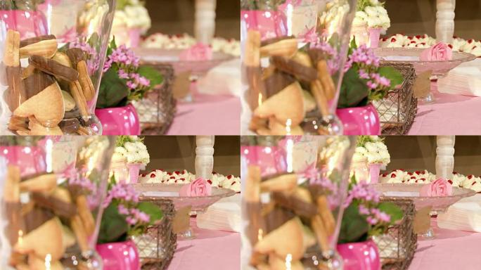 饼干鲜花和蜡烛婚礼配件