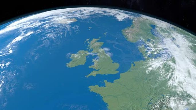 在地球上的英国群岛，从外层空间鸟瞰图。