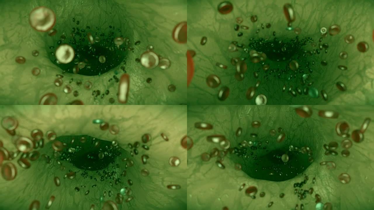 血细胞绿色静脉动脉血细胞科幻外星人生物僵尸4k